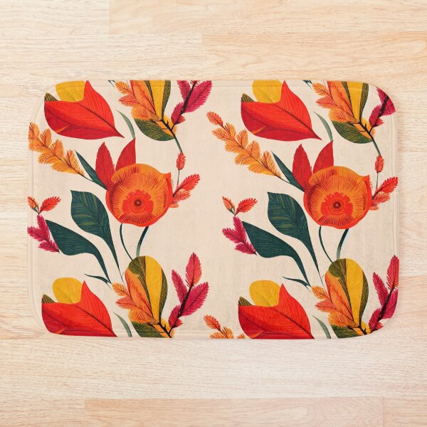 Item preview, Repeating pattern of a poppy and leaves designed and sold by LiliD.