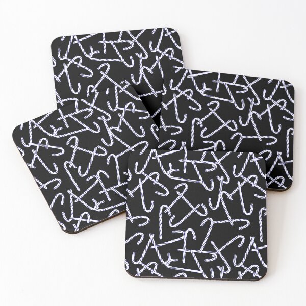 Item preview, Blue Candy Canes on a Black Background  designed and sold by dKarthdesign.
