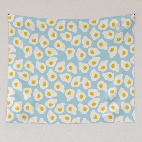 Item preview, Fried eggs breakfast blue designed and sold by Kimmygowland.