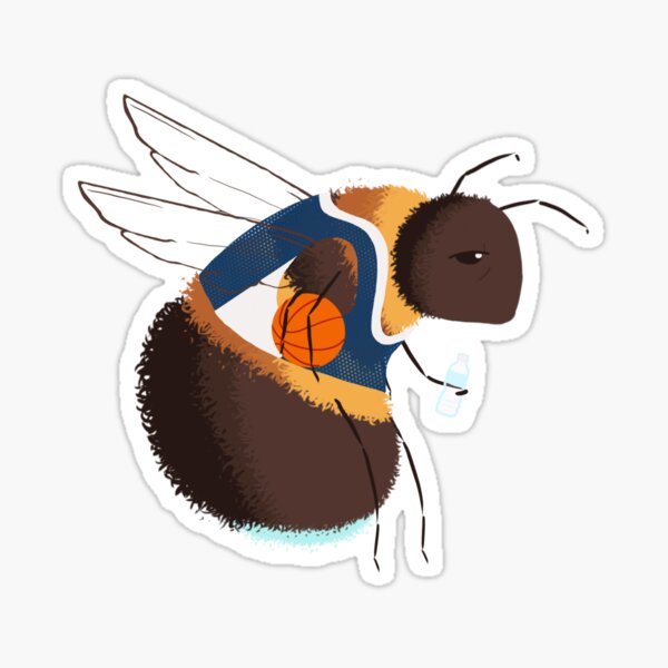 "Basketball Bumble Bee" Sticker for Sale by BusiestBeeArt Redbubble