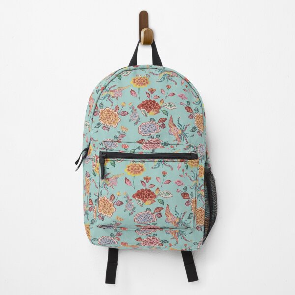 Item preview, Tree Peonies and Peacocks Pattern (duck egg blue) | Japanese Art designed and sold by andydavistech.