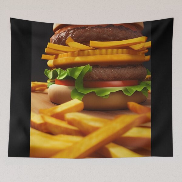 Item preview, Burger and french fries designed and sold by ZvezdanArt.