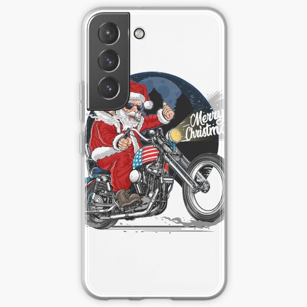 Santa Merry christmas Motocycle to the moon Samsung Galaxy Soft Case