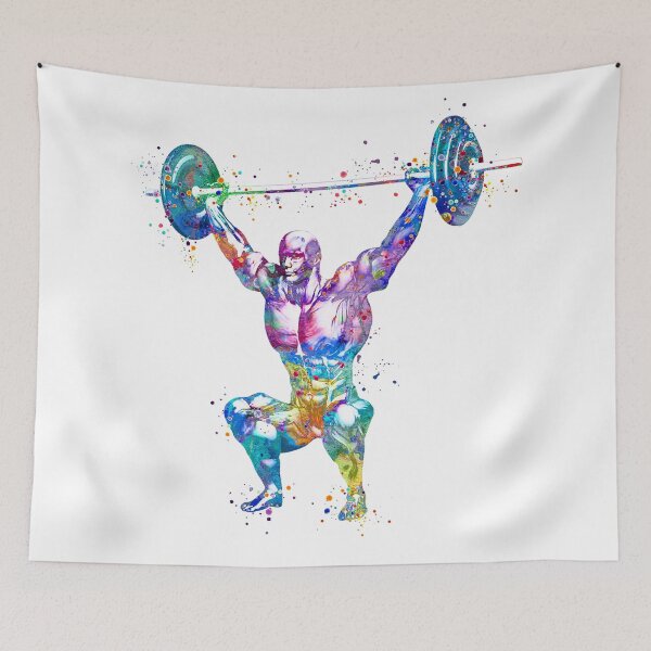 Item preview, Weightlifter Muscles Anatomy Colorful Watercolor designed and sold by LotusGifts.