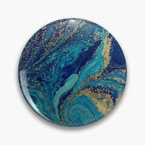 Item preview, Blue and Gold Marble designed and sold by Panicked Pixie.