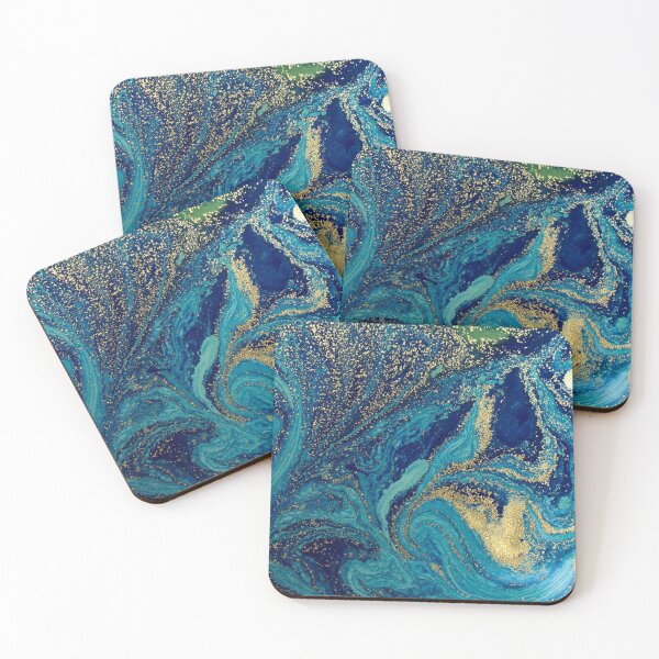 Item preview, Blue and Gold Marble designed and sold by Panicked Pixie.