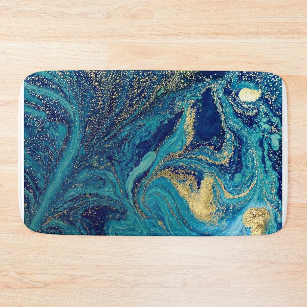 Item preview, Blue and Gold Marble designed and sold by Panicked Pixie.