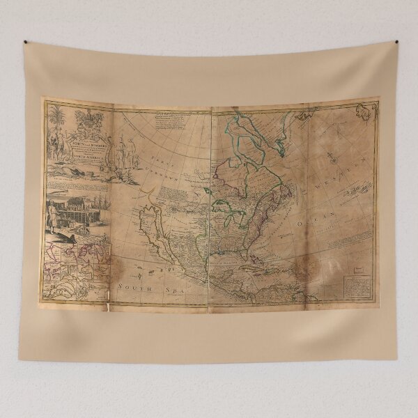Item preview, Map of North America by Herman Moll (1715) designed and sold by allhistory.