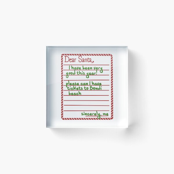 Item preview, Letter to santa (bondi beach tickets) designed and sold by Becky-Marie.