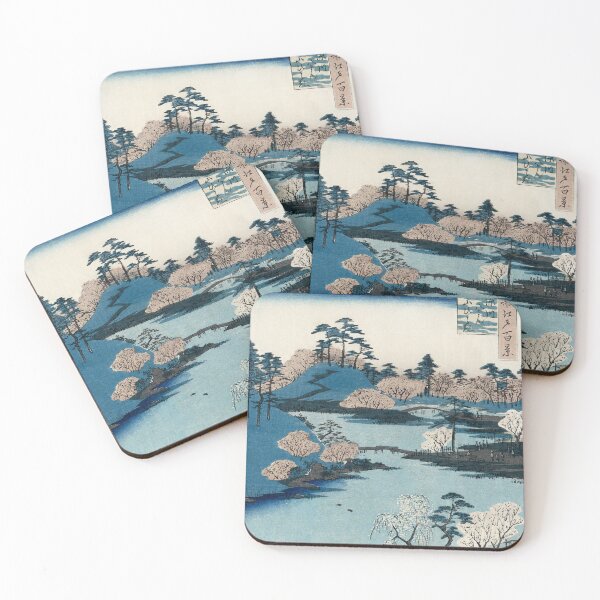 Item preview, Cherry blossom near the Hachiman Shrine (1797-1858) vintage Ukiyo-e designed and sold by blackdogshop.