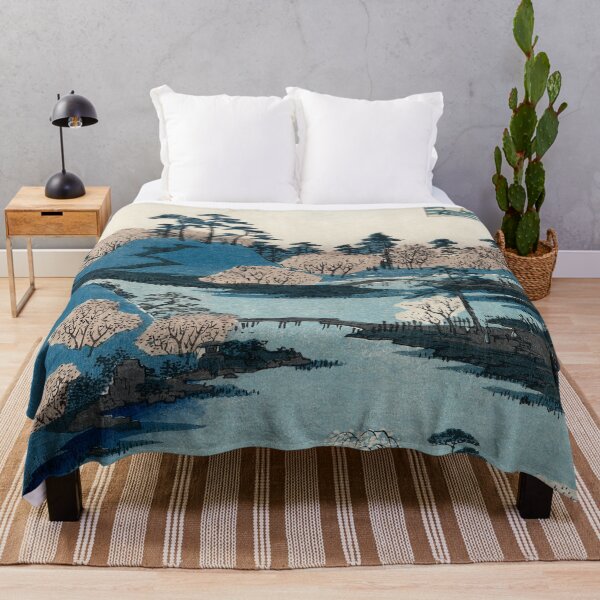 Item preview, Cherry blossom near the Hachiman Shrine (1797-1858) vintage Ukiyo-e designed and sold by blackdogshop.
