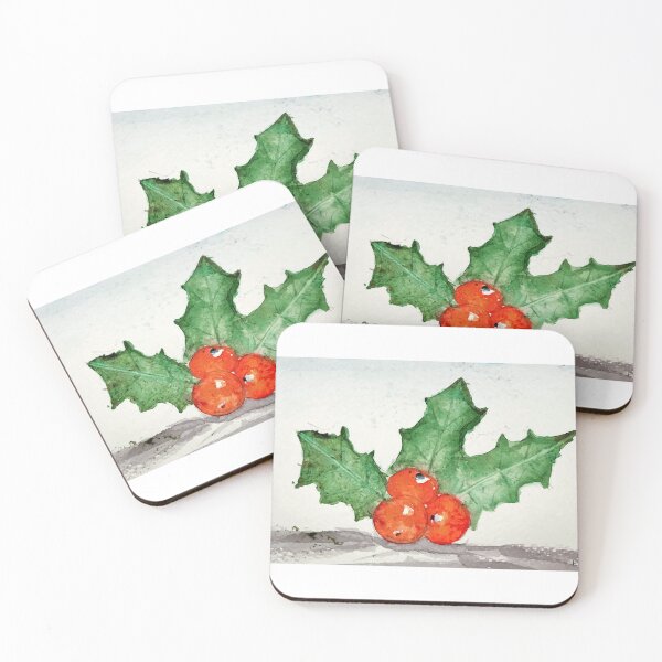 Aperçu de l'œuvre Houx de Noël créée et vendue par watercolorsLiz.