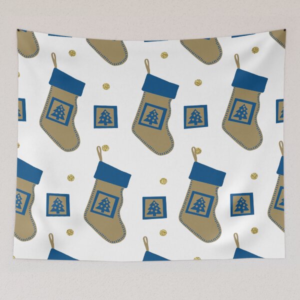 Item preview, Blue and Gold Christmas Stockings designed and sold by dKarthdesign.