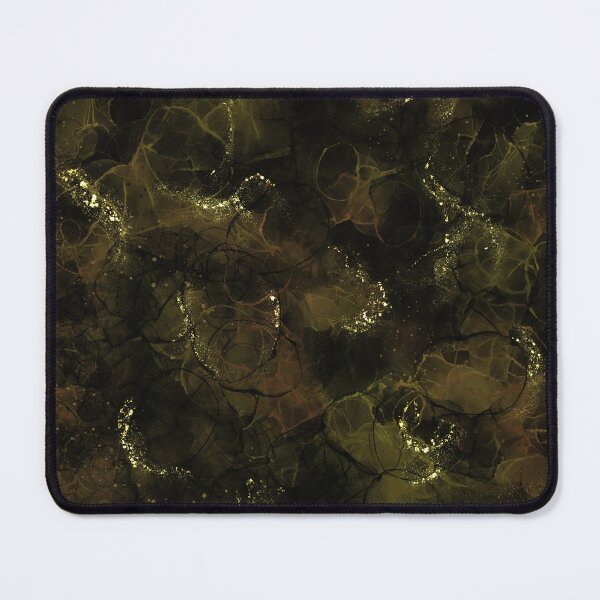 Item preview, Dark Metallic Gold And Black Abstract Alcohol Ink Painting designed and sold by Printpix.