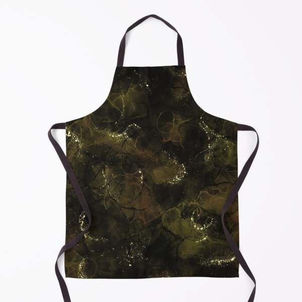 Item preview, Dark Metallic Gold And Black Abstract Alcohol Ink Painting designed and sold by Printpix.