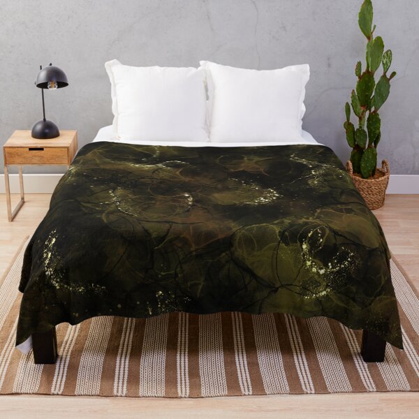 Item preview, Dark Metallic Gold And Black Abstract Alcohol Ink Painting designed and sold by Printpix.