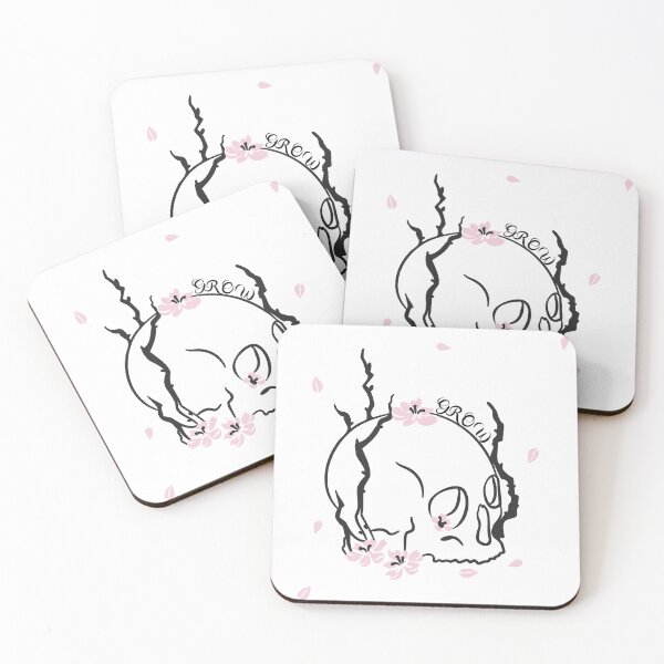 Item preview, Pink Petals Bones and Botany Floral Skull Art designed and sold by CreativNode.