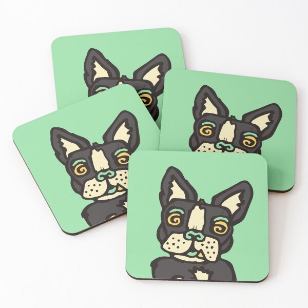 Item preview, Classic Black Boston Terrier Green Background designed and sold by boston-terriers.