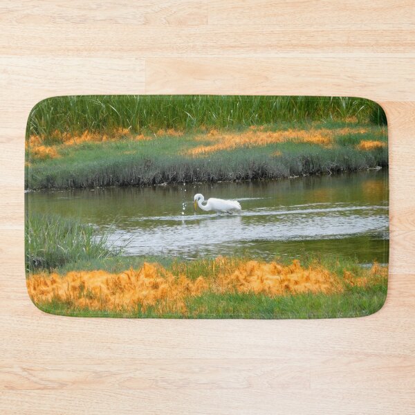 Item preview, Egret hunting in salt marsh designed and sold by PowerfulPhotos.