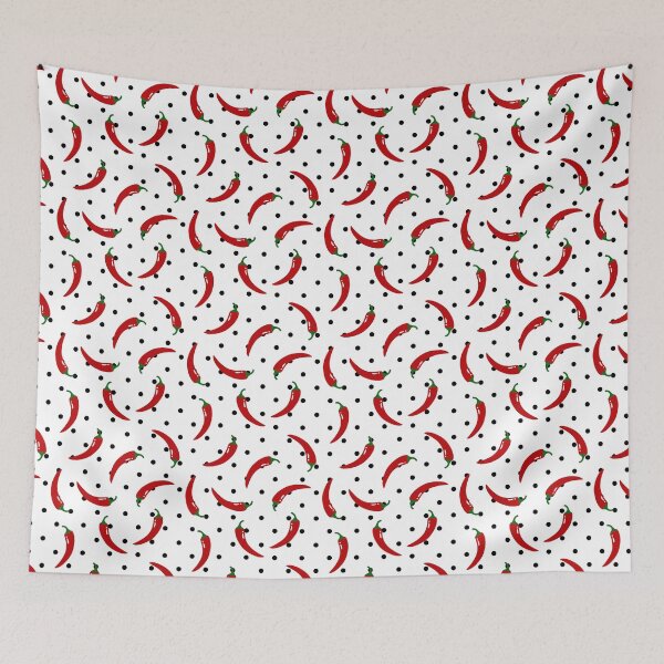 Item preview, Red chili peppers on polka dots designed and sold by mixMixtli.