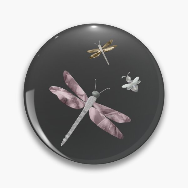 Item preview, Pretty metallic dragonflies with a cute embroidered dragonfly look.   Caroline Laursen Original. designed and sold by Caroline Laursen.