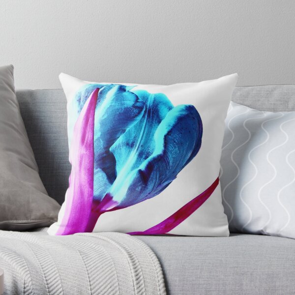 Blue Tulip - UK598/27P - www.lizgarnett.com Throw Pillow
