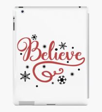 Believe Christmas Typography Design iPad Case/Skin