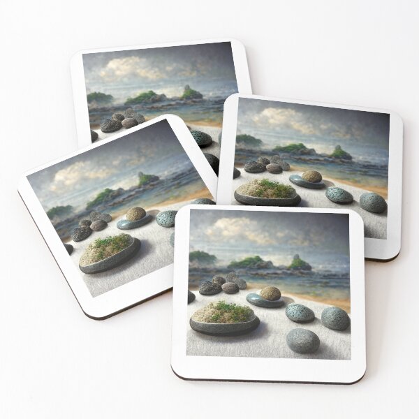 Item preview, Zen garden rocks on beach designed and sold by WisdomBySophie.