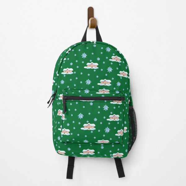 Item preview, Watercolor houses and Snowflakes seamless pattern emerald green background pattern Christmas pattern Cute pattern designed and sold by Sunflower-7.