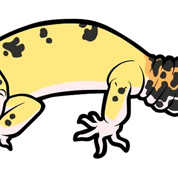 Artwork thumbnail, Simple Smiling Leopard Gecko Design by AMackInCheese