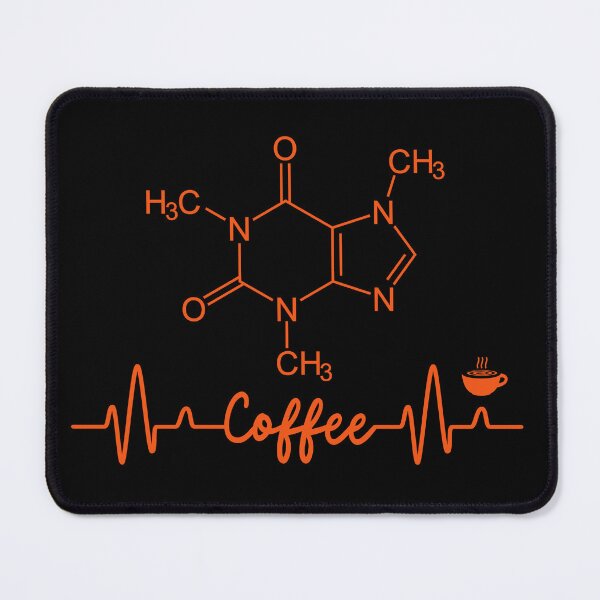 Item preview, Coffee Heartbeat EKG with Caffeine Molecule designed and sold by MtWoodsonSales.