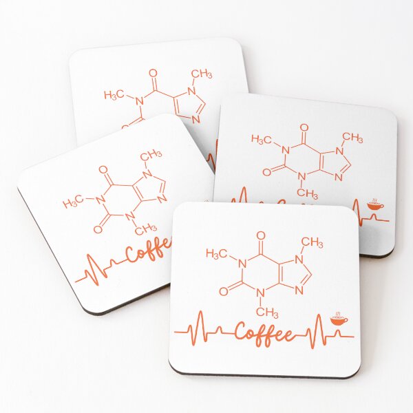 Item preview, Coffee Heartbeat EKG with Caffeine Molecule designed and sold by MtWoodsonSales.