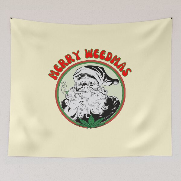 Item preview, Merry weedmas retro Christmas vintage designs designed and sold by DesignsbyMona.