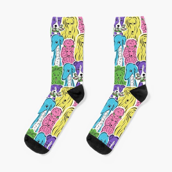 Colorful dog Illustration pattern Socks