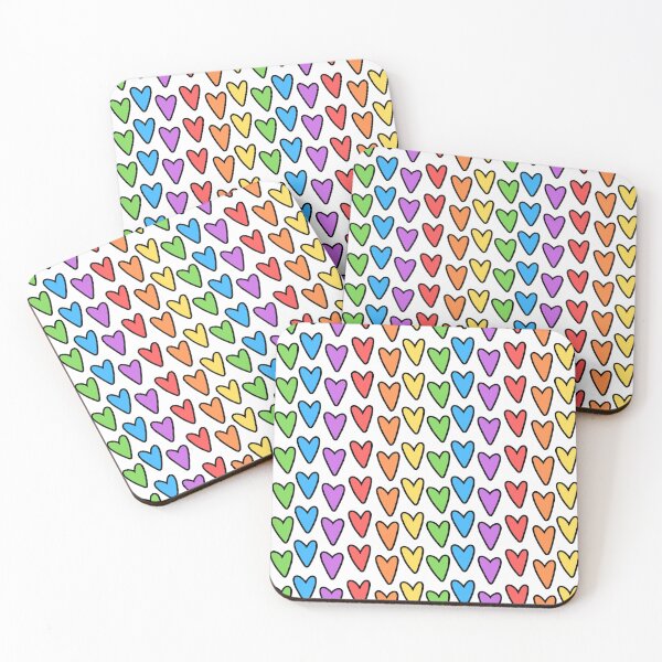 Item preview, Rainbow Hearts Pattern designed and sold by littlecornershop.