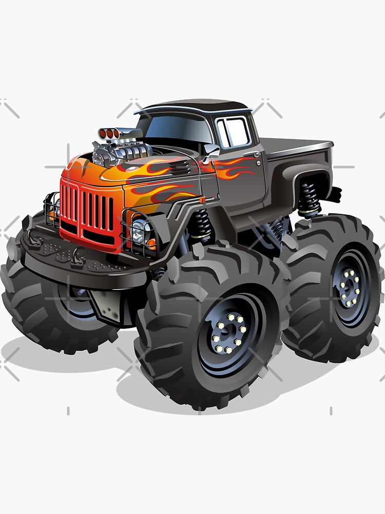 Monster Truck Cartoon Auto Car Bumper Sticker Decal