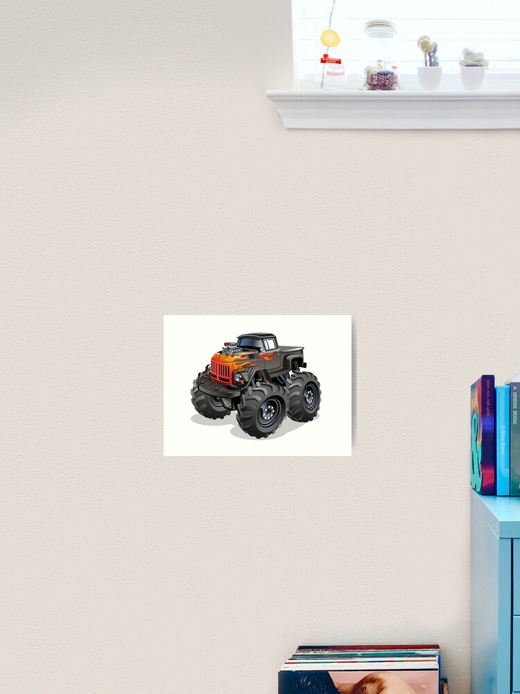 Cartoon Monster Truck Sticker for Sale by Mechanick