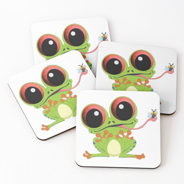 Item preview, Cute Red-eyed Tree Frog catching an insect designed and sold by atedesigns.