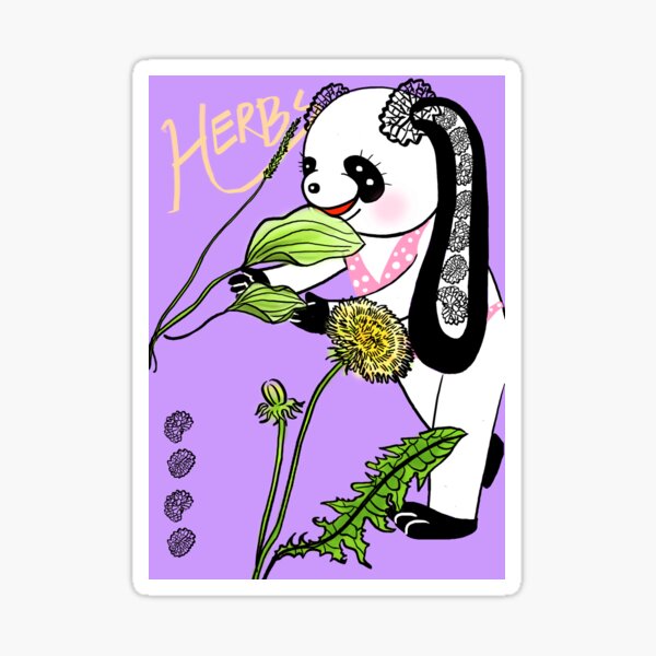 Panda rabbit smell Herbs Sticker