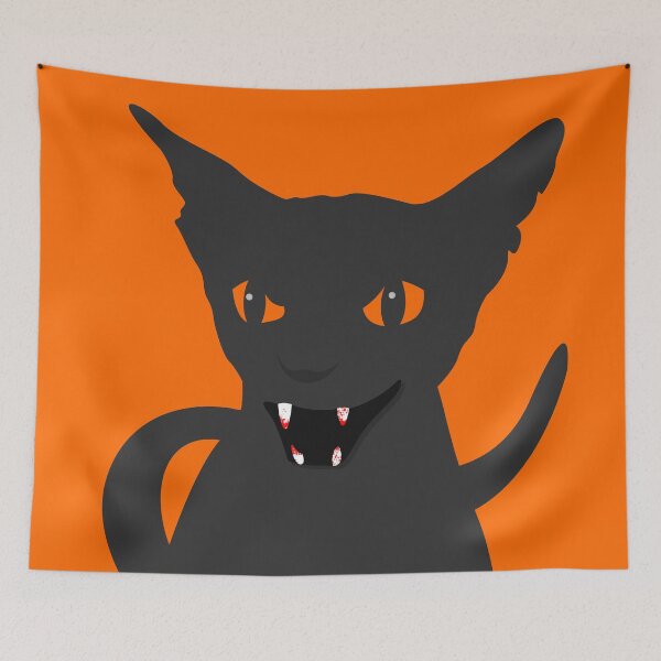 Item preview, Mean and Bloody Halloween Black Cat designed and sold by HectorCantres.