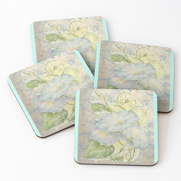 Item preview, Vintage Morning Glory Floral Collage Background Print designed and sold by PaperieJennifer.