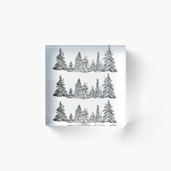 Item preview, Rows of Snowy Evergreen Trees designed and sold by Nicole Hanson.