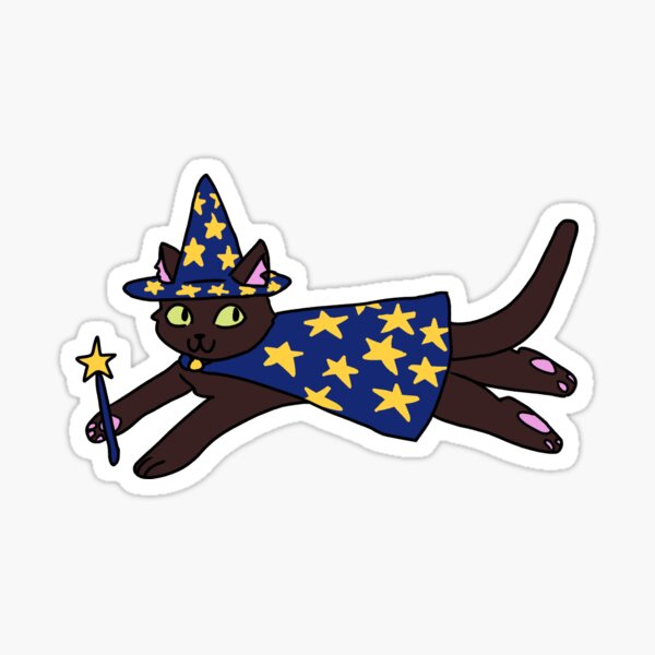 Wizard Cat! Brown Version Sticker