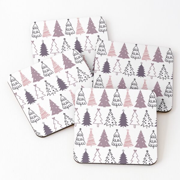Item preview, Pretty & Festive Mauve Christmas Trees Repeated Pattern designed and sold by PearlMoonGrapes.