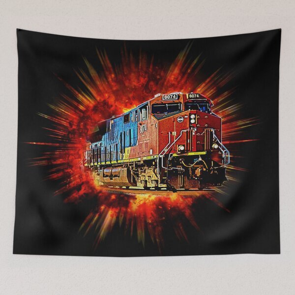 Item preview, Diesel Locomotive Bursting From Power Explosion designed and sold by TheTrainRoom.