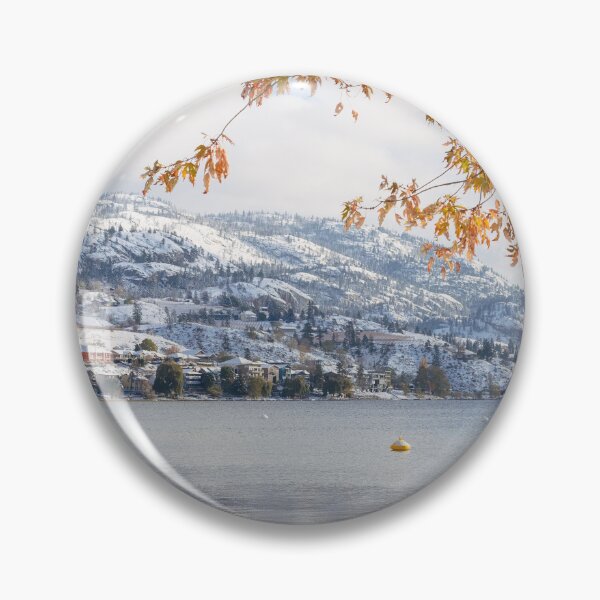 Item preview, Snow Covered Mountains and Autumn Leaves Reflected in Skaha Lake designed and sold by Amy Mitchell.