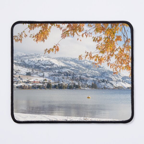 Item preview, Snow Covered Mountains and Autumn Leaves Reflected in Skaha Lake designed and sold by Amy Mitchell.