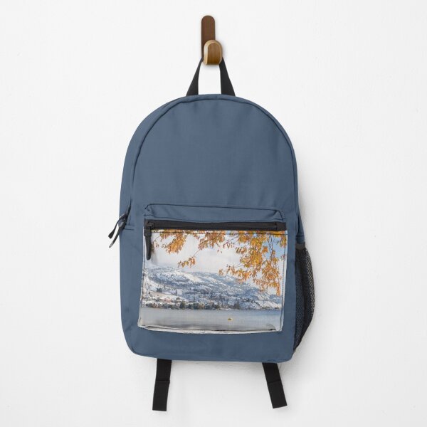 Item preview, Snow Covered Mountains and Autumn Leaves Reflected in Skaha Lake designed and sold by Amy Mitchell.