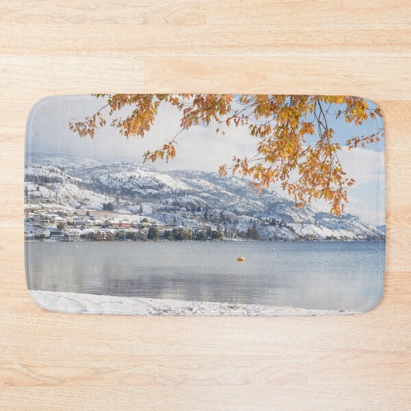 Item preview, Snow Covered Mountains and Autumn Leaves Reflected in Skaha Lake designed and sold by Amy Mitchell.