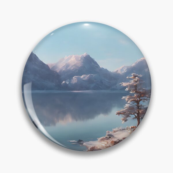 Item preview, Snowy Tree Lake Mountain Winter Landscape designed and sold by ArtificialCraft.